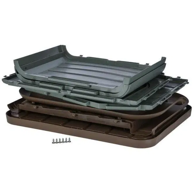 Kerbl Paola - Niche extérieure en plastique recyclé pour chats et petits chiens - 75 x 59 x 55 cm - Gris/marron