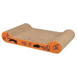 Trixie Plaque à gratter Wild Cat pour chat, griffoir plat, couleur orange, dimensions 41 x 7 x 24 cm