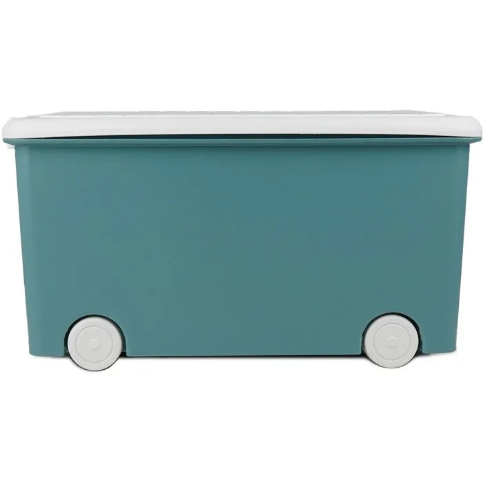 Thermobaby PLAYBOX - Coffre de rangement à roulettes pour enfants, rangement de jouets et jouets, design moderne, vert azur Thermobaby PLAYBOX - Coffre de rangement à roulettes pour enfants, rangement de jouets et jouets, design moderne, vert azur