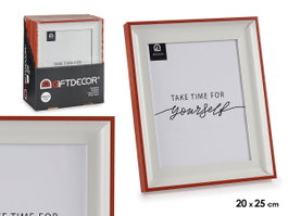 Giftdecor Porte-photos 20x25 cm Blanc et Rouge avec Cadre Plastique et Verre (Set de 24)