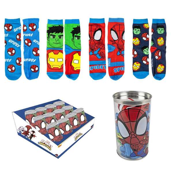 Pack de 4 paires de chaussettes enfant Spidey Cerdá Taille 23-26 - 4 pièces multicolores Pack de 4 paires de chaussettes enfant Spidey Cerdá Taille 23-26 - 4 pièces multicolores