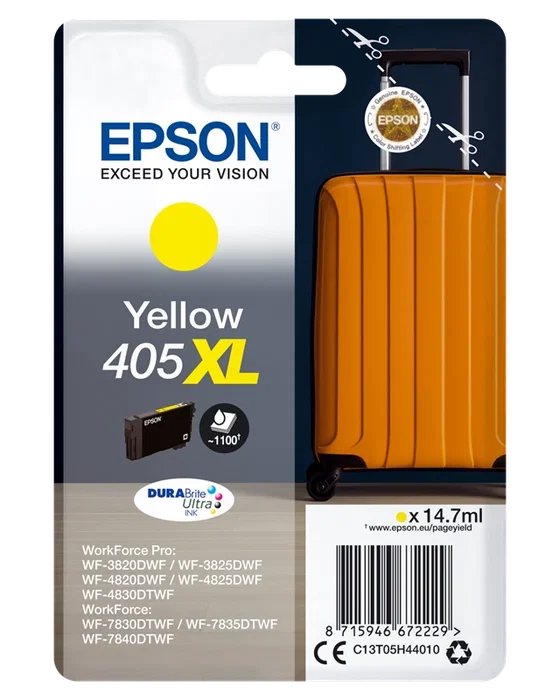 Epson C13T05H44010 Cartouche d'encre 405XL Jaune DURABrite Ultra - XL Haute Capacité Epson C13T05H44010 Cartouche d'encre 405XL Jaune DURABrite Ultra - XL Haute Capacité