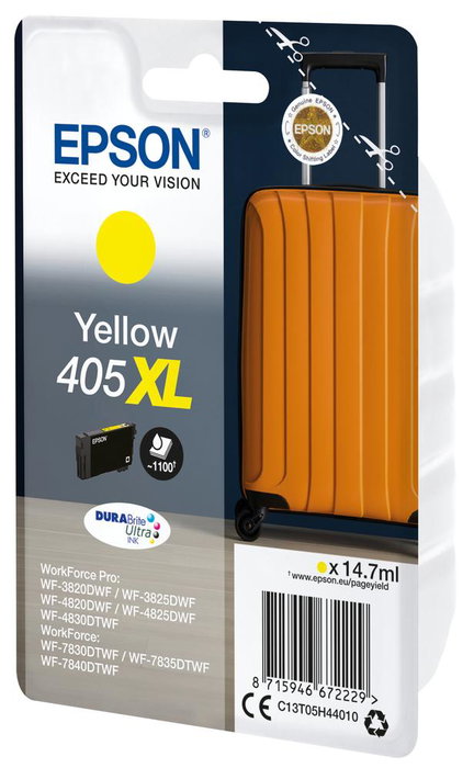 Epson 405XL Cartouche d'encre jaune DURABrite Ultra - Haute capacité, 14,7 ml