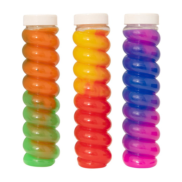 HTI - Slime Multicolore - Kit de 12 Tubes avec 3 Modèles - Langues : Anglais, Français, Allemand, Italien, Portugais, Espagnol - Dès 3 Ans
