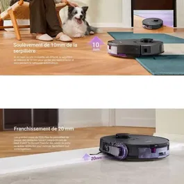 Eureka E20 Plus Robot Aspirateur Laveur avec Station Autovidante - 8000 Pa, Navigation IA 3D, Contrôle Vocal