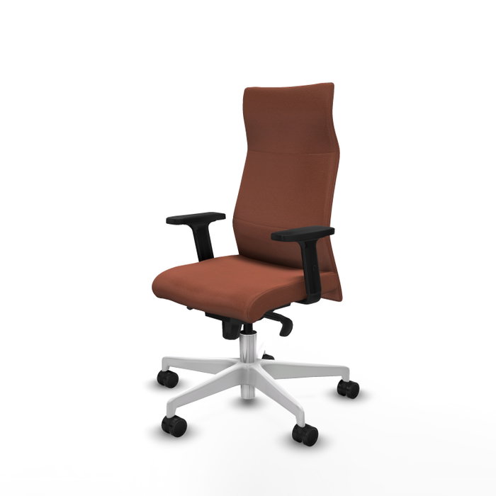 Piqueras Y Crespo Fauteuil Albacete Marron avec mécanisme synchrone et base blanche Piqueras Y Crespo Fauteuil Albacete Marron avec mécanisme synchrone et base blanche