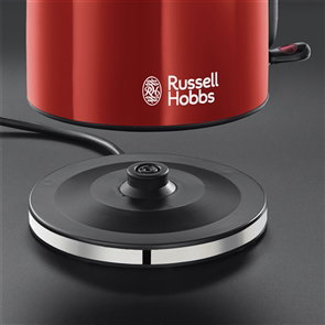 Russell Hobbs 20412-70 Hervoir électrique Colours Plus+, Rouge - 1.7 L, Ébullition rapide, Bec verseur de précision, Finitions brillantes
