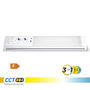 Edm Réglette LED Blanche 5-10W avec Prises et USB