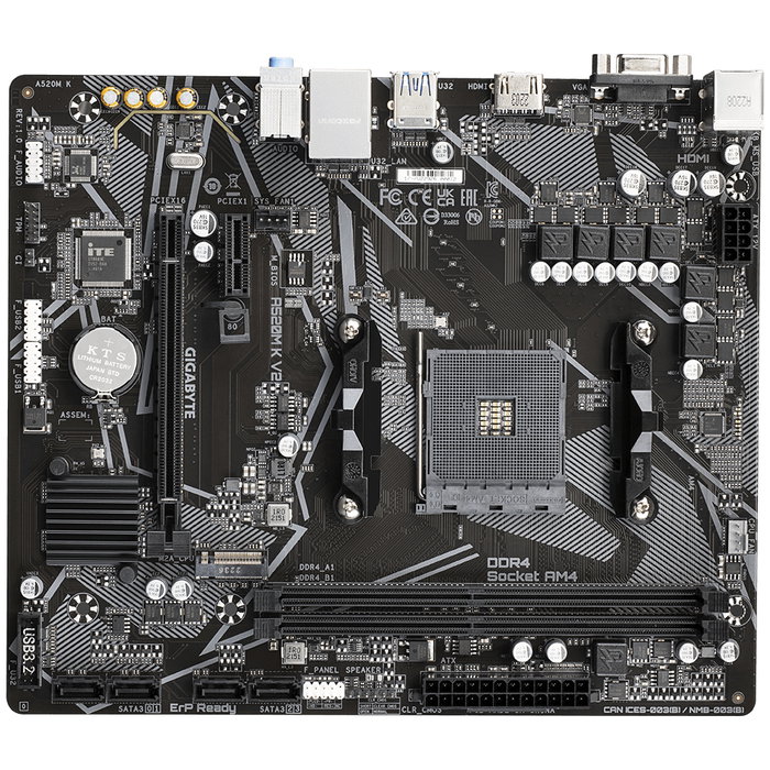 Gigabyte A520 M K V2 Plaque Base Micro ATX Socket AMD AM4 Chipset AMD A520 DDR4 Gigabyte A520 M K V2 Plaque Base Micro ATX Socket AMD AM4 Chipset AMD A520 DDR4