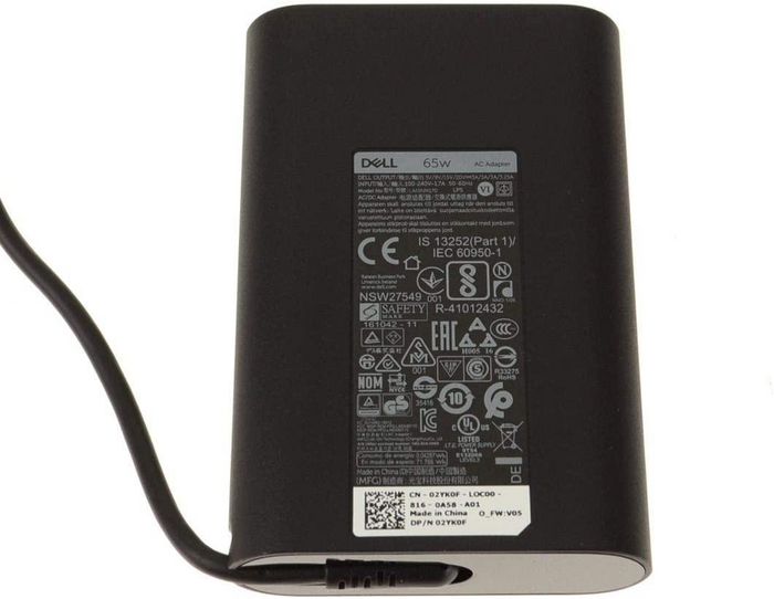 Dell Adaptateur secteur AC 65 W - 19.5 V - 3 broches - Connecteur Type C (C5) - Pour ordinateur portable Dell Adaptateur secteur AC 65 W - 19.5 V - 3 broches - Connecteur Type C (C5) - Pour ordinateur portable