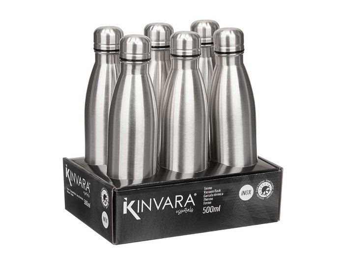 Kinvara Termo Bouteille Acier Inoxydable 500 ml 7x27x7 cm (Set de 12)