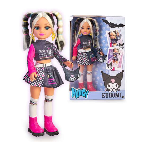 FAMOSA - Poupée NANCY Fashion Collection Kuromi avec look moderne, cheveux bicolores et sac - Naca8000 - +3 ans FAMOSA - Poupée NANCY Fashion Collection Kuromi avec look moderne, cheveux bicolores et sac - Naca8000 - +3 ans