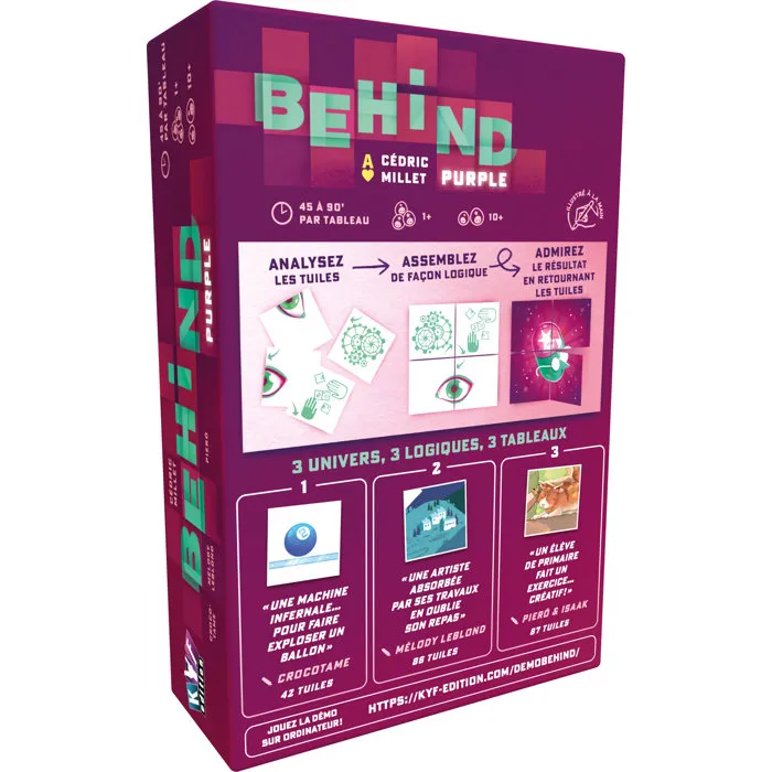Behind : Purple - Jeu d'enquête Standalone, 3 enquêtes inédites, coopératif, réflexion, stratégie, As d'Or Initié 2025