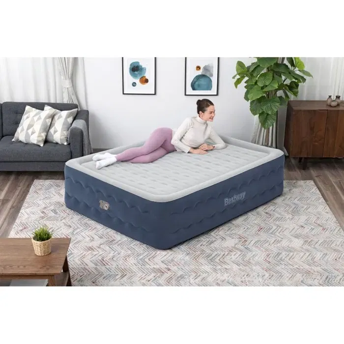 Bestway Matelas gonflable 2 places Queen, Tritech TruLeisure, avec pompe électrique intégrée et traitement Ultra-Fresh, dimensions 203x152x51 cm