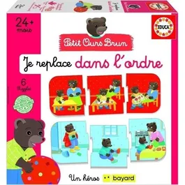Educa Jeu d'apprentissage et d'association de séquences logiques Petit ours brun, pour enfants dès 24 mois