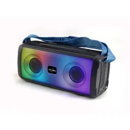 Inovalley HP345-B - Enceinte nomade lumineuse Bluetooth 5.3, 10 W, haut-parleurs 52 mm, LEDs RGB, micro pour appels, FM, USB, lecture microSD, entrée AUX