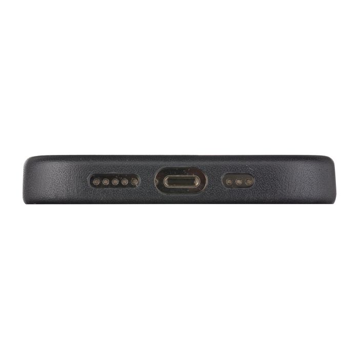 dbramante1928 Roskilde - Étui en cuir pleine fleur avec aimant MagSafe, pour iPhone 15 Pro Max, protection anti-chute, revêtement microfibre, noir