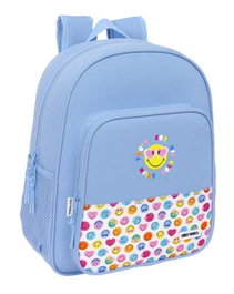 Safta Smiley World "Joyful" - Sac à dos junior avec roulettes recyclé 32 x 38 x 12 cm - Recommandé à partir de 3 ans