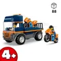 LEGO City 60491 - Transporteur de Motos de Course - Camion à Plateau avec 2 Motos et 2 Figurines - Jouet de Construction pour Enfants Dès 4 Ans