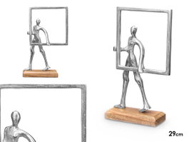 GIFTDECOR Soporte de decoración hombre marco plateado