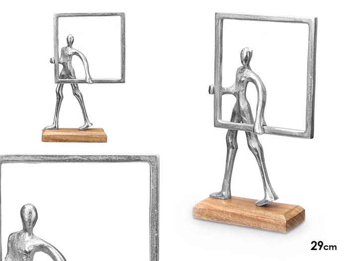 GIFTDECOR Soporte de decoración hombre marco plateado GIFTDECOR Soporte de decoración hombre marco plateado