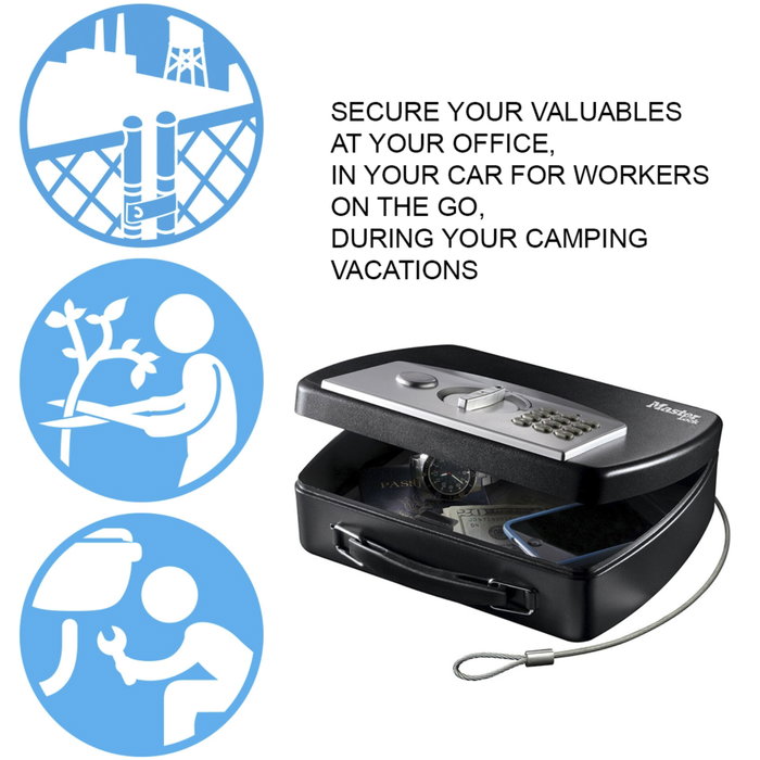 Master Lock Petit coffre nomade à combinaison électronique P008EML Master Lock Petit coffre nomade à combinaison électronique P008EML