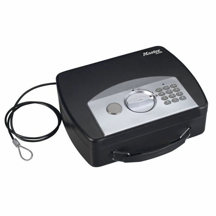 Master Lock Petit coffre nomade à combinaison électronique P008EML Noir Master Lock Petit coffre nomade à combinaison électronique P008EML Noir