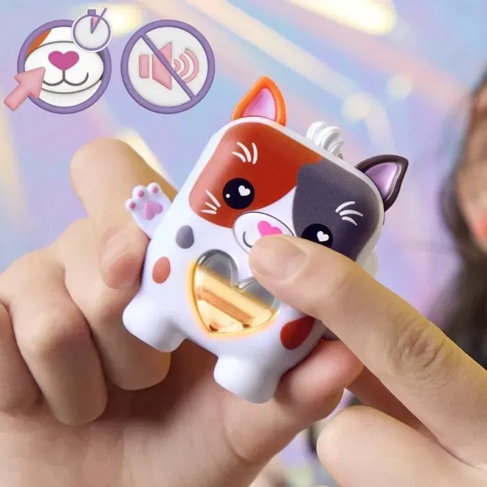 Hasbro Nano-mals Purrnelope - Chat interactif tricolore - Plus de 70 réactions - Compagnon électronique pour enfants à partir de 5 ans