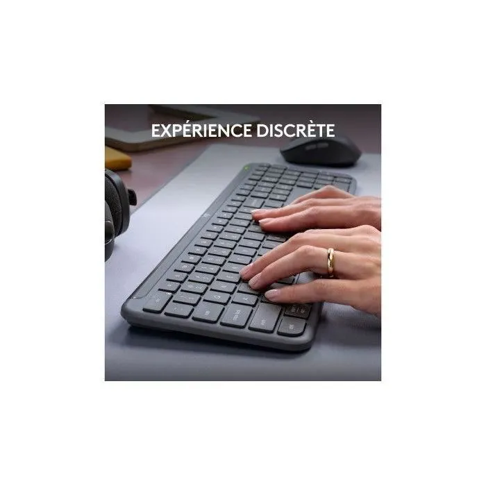 Logitech MK950 Signature Slim - Ensemble Clavier et Souris Sans Fil - AZERTY - Graphite