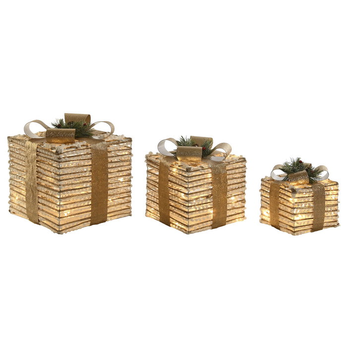 DKD Home Decor Décorations de Noël Blanc Doré Naturel (3 Pièces) DKD Home Decor Décorations de Noël Blanc Doré Naturel (3 Pièces)