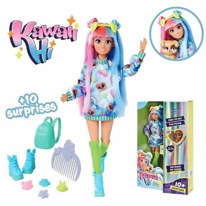 Simba Kawaii Hi Mia - Poupée Mannequin Articulée avec Accessoires et Chien Choco