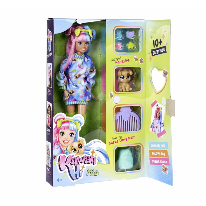 Simba Kawaii Hi Mia - Poupée Mannequin Articulée avec Accessoires et Chien Choco