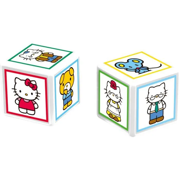 Winning Moves - Jeu de société Match Hello Kitty - Alignez 5 cubes identiques pour gagner - Réflexion et stratégie pour enfants à partir de 4 ans