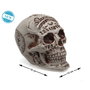 atosa Calavera décorative avec gravures et effet vieilli 13x16x18cm