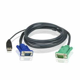ATEN Câble KVM USB 3 m avec connecteur SPHD 3 en 1 pour clavier, souris et vidéo - Compatible HDB