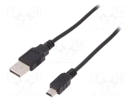 DIGITUS Câble USB 2.0 USB A vers USB B mini, 1,8 m, noir