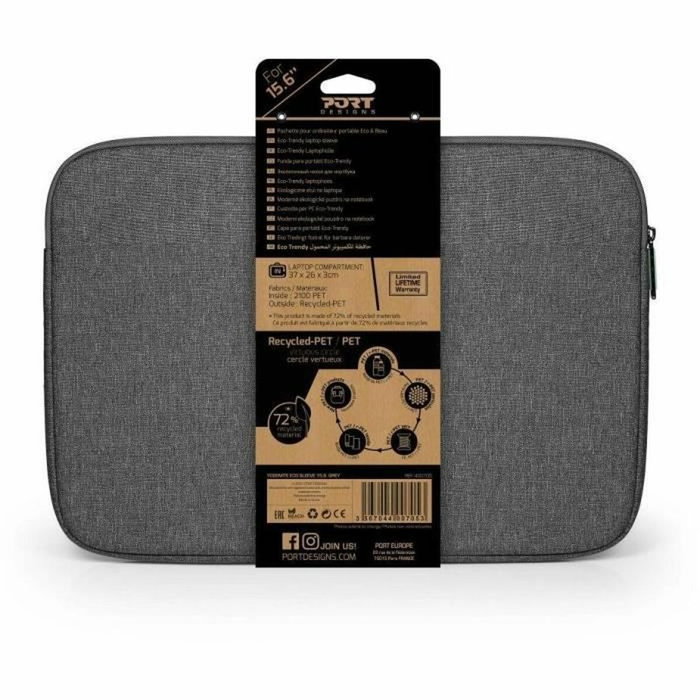 Port Designs Housse Yosemite Eco-Trendy Grise pour 13/14 pouces