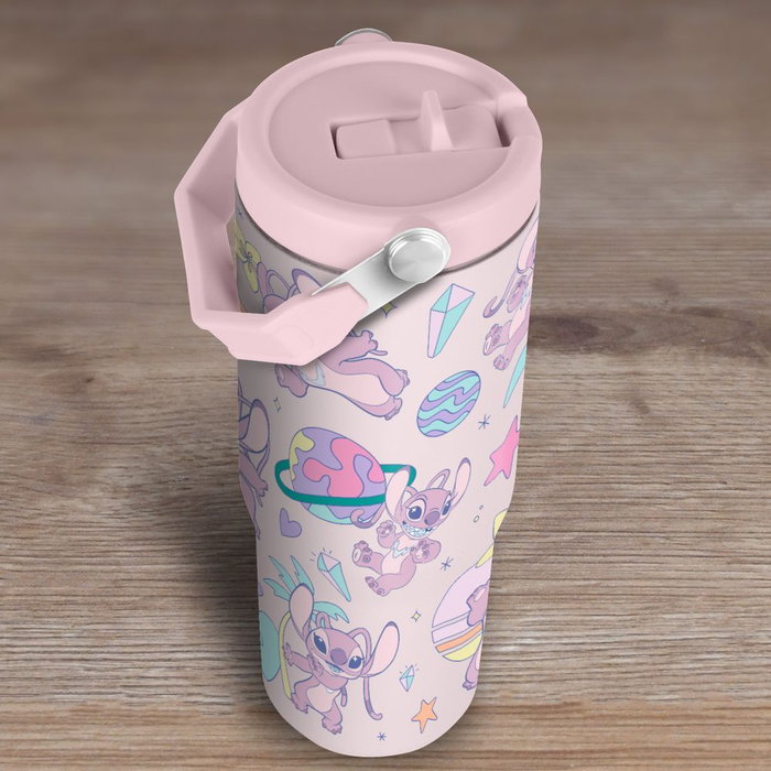 PYRAMID Gobelet Isolant Thermos Angel Stitch Disney 880 ml - Personnage Disney Stitch, Capacité 880 ml, Hauteur 110 mm PYRAMID Gobelet Isolant Thermos Angel Stitch Disney 880 ml - Personnage Disney Stitch, Capacité 880 ml, Hauteur 110 mm
