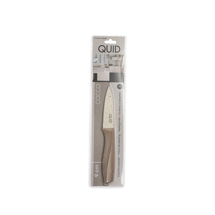 Quid Couteau Éplucheur Cocco 9 cm (12 Unités) - Manche Bakélite Soft Touch, Facile à Nettoyer, Design Naturel et Agréable, Compatible Lave-vaisselle