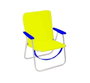 JugaToys Chaise de plage en aluminium jaune néon avec poignée de transport