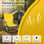 JugaToys Chaise de plage en aluminium jaune néon avec poignée de transport