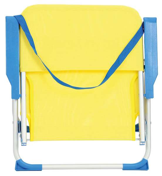 JugaToys Chaise de plage en aluminium jaune néon avec poignée de transport