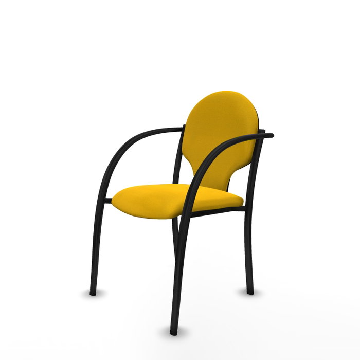 Piqueras Y Crespo Chaise Hellín Jaune avec Bras Fixes
