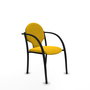 Piqueras Y Crespo Chaise Hellín Jaune avec Bras Fixes