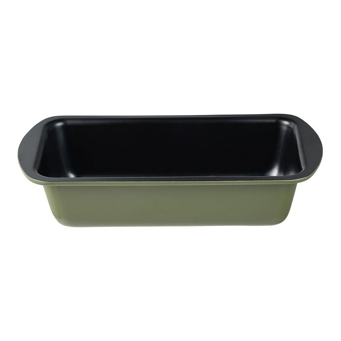 San Ignacio Moule rectangulaire en acier au carbone Expert, antiadhésif, vert olive, 25,5 x 13,3 x 5,7 cm