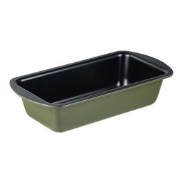San Ignacio Moule rectangulaire en acier au carbone Expert, antiadhésif, vert olive, 25,5 x 13,3 x 5,7 cm