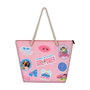 Barbie - Sac de plage Soleil Malibu, 37 x 52 x 17 cm, compartiment zip, deux anses, polyester, rose