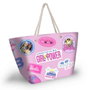 Barbie - Sac de plage Soleil Malibu, 37 x 52 x 17 cm, compartiment zip, deux anses, polyester, rose