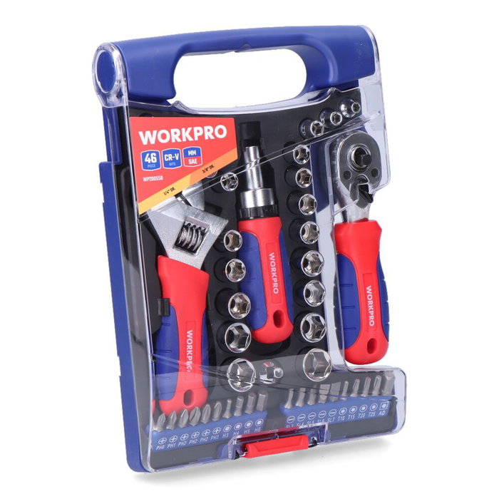 Workpro Jeu d'outils courts 46 pièces