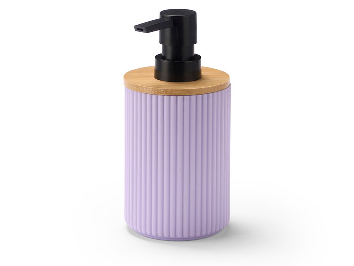 Berilo Dosificateur Rayures Bambou Lila 7.5x8x17 cm Plastique PP et Bois (Set de 24)